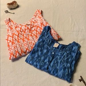 Bundle of 2 Faded Glory button down tank tops